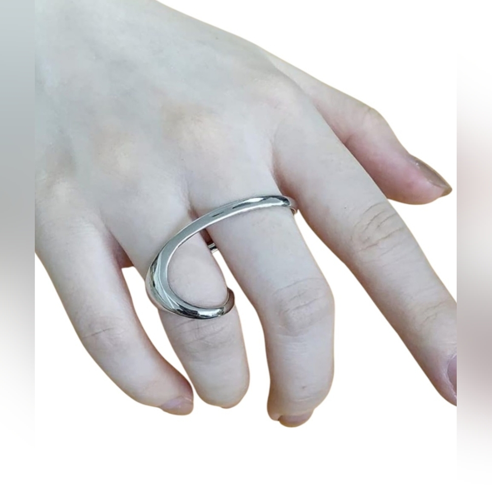 Two Finger NWT Asymmetrical Geometric Ring - Picture 6 of 7